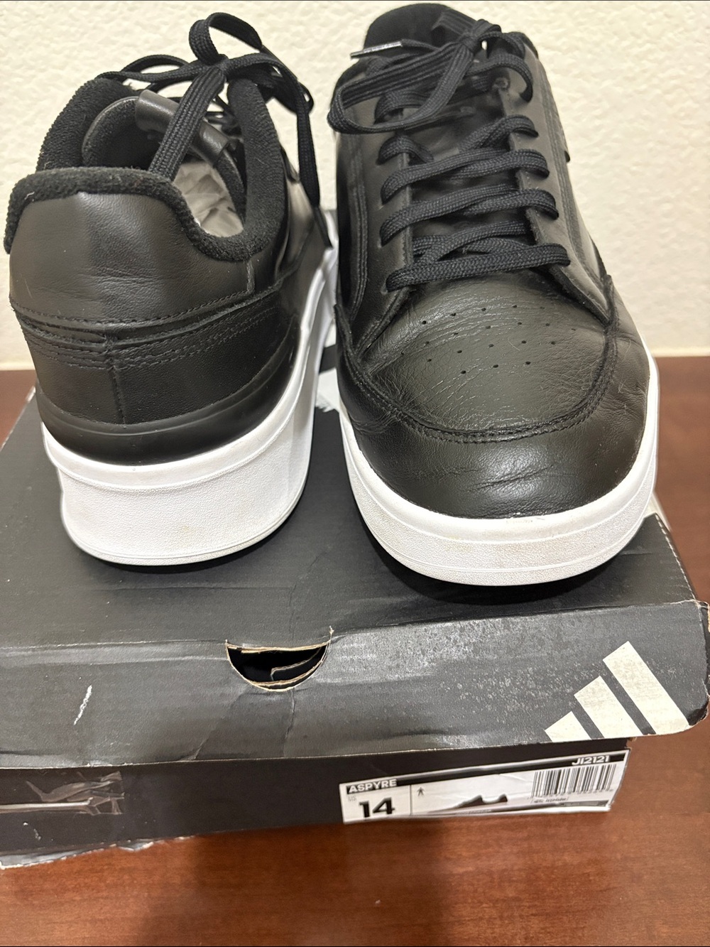 adidas Aspyre Black Low-Top Sneakers with White Sole